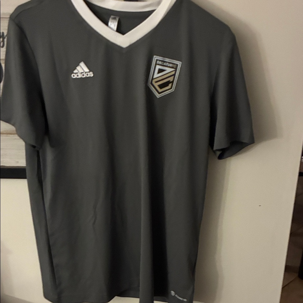Adidas Dark Gray Soccer Jersey with White Trim